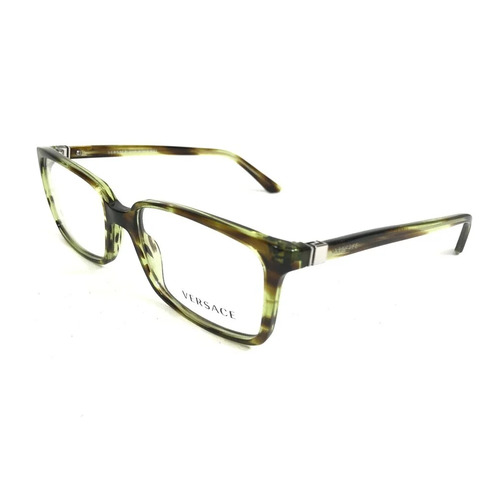 Versace Eyeglasses Frames MOD.3174 5047 Brown Green Tortoise Silver 55-17-140